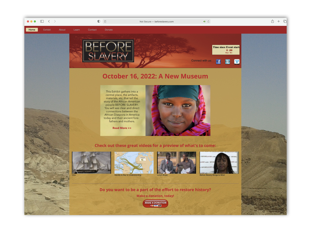 Before Slavery Website